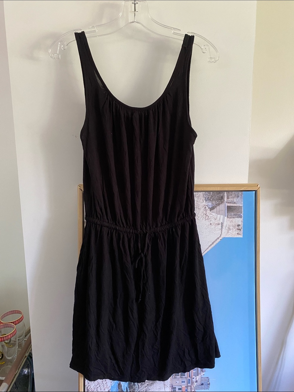 C&C California Black Sleeveless Drawstring Swim Coverup